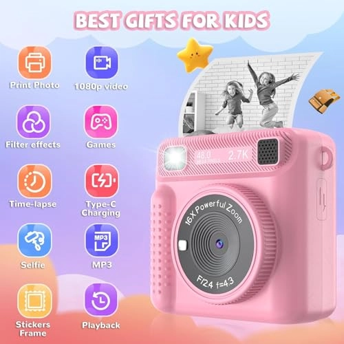 Kids Instant Camera - 1080P 32GB