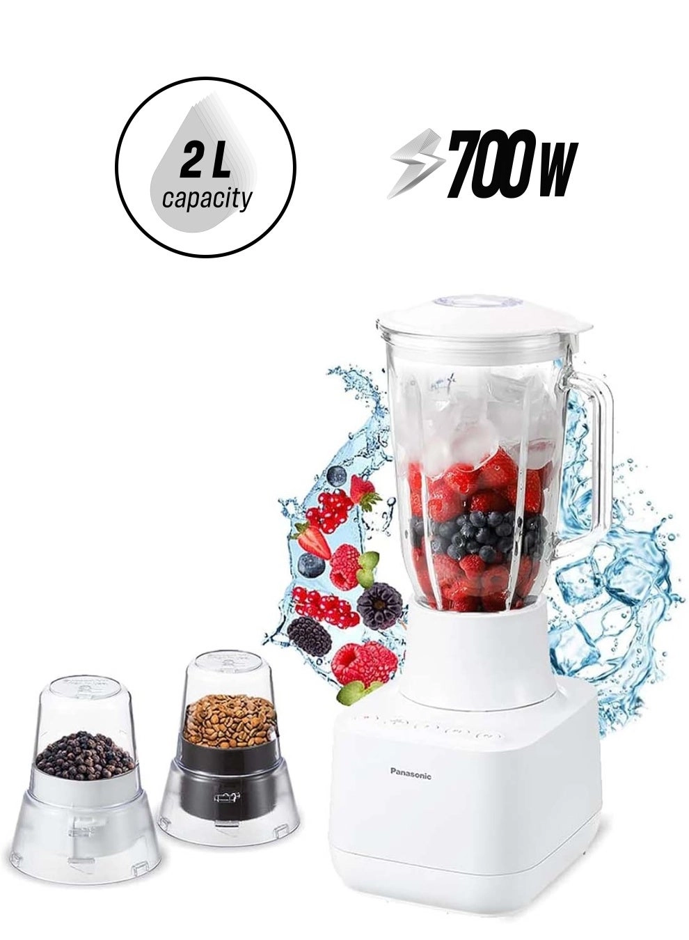 Glass Jug Blender MX-MG5321 - Ice Crushing, 2 Dry Mills, 2 Speeds