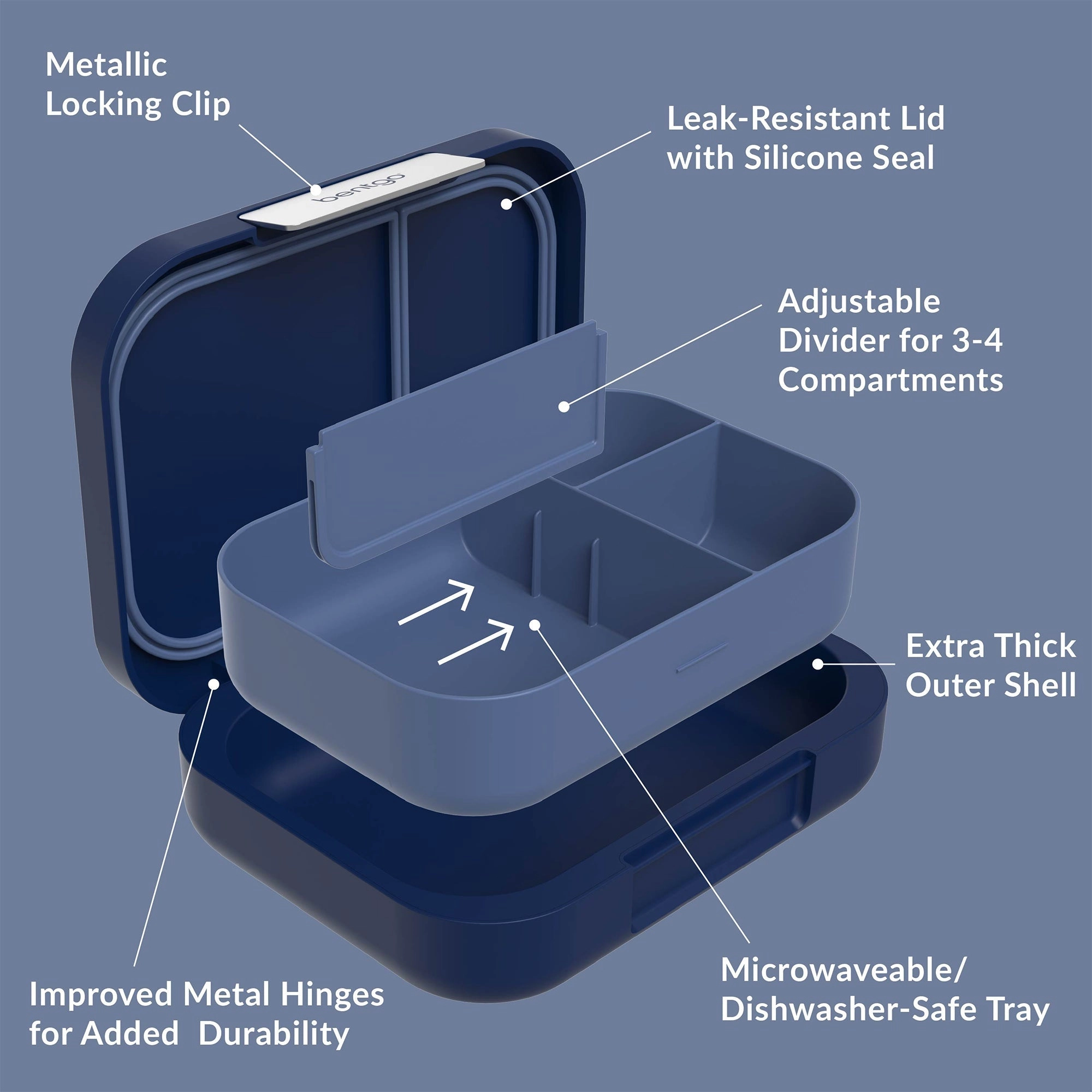 Modern Lunch Box - Navy Blue 5 cups / 850 ml