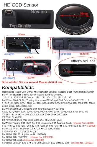 Boot Handle Reversing Camera - Night vision 1280 x 720 pixels