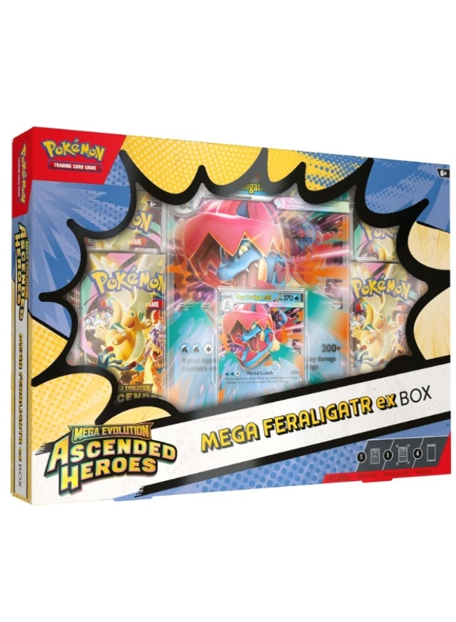 The Pokémon Company International Mega Feraligatr ex Box - Mega Evolution—Ascended Heroes 4 Booster Packs