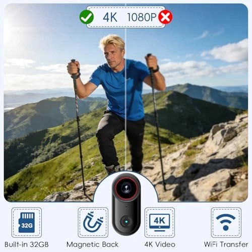 4K Thumb Action Camera - 32GB 30FPS