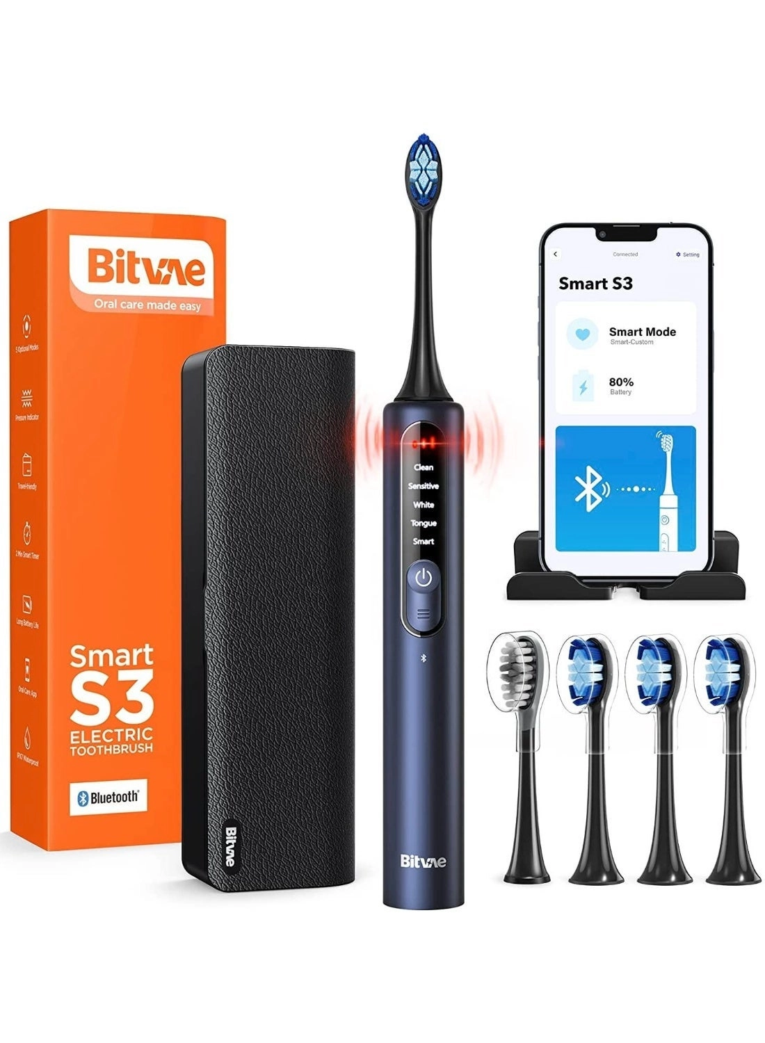 BV S3 - Sonic 8 Brush Heads + C6 - 300ML 3 Modes