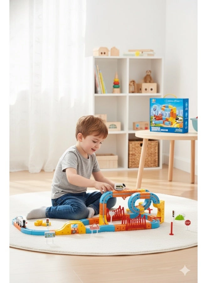 Versatile Magnetic Track Car Set - 86 pcs
