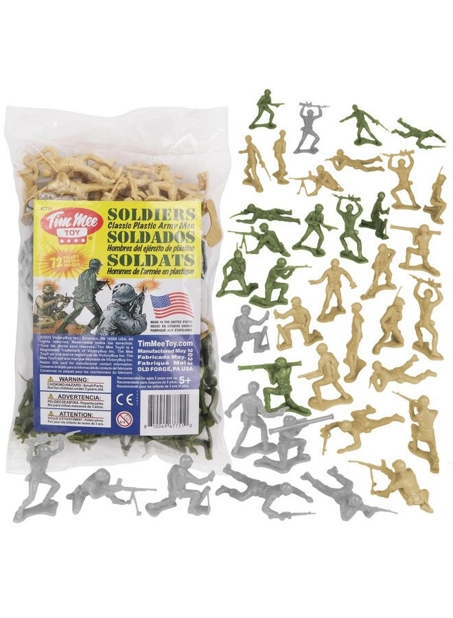 Tim Mee Toy Plastic Army Men - Soldier Figures 72 pcs