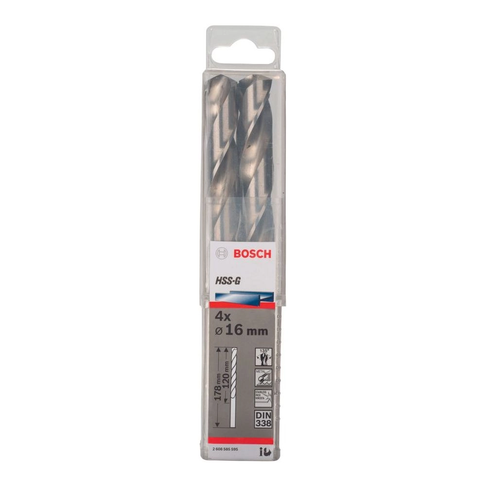 Bosch HSS-G Metal Drill Bits - 4 piece(s) Cobalt 16.0 mm