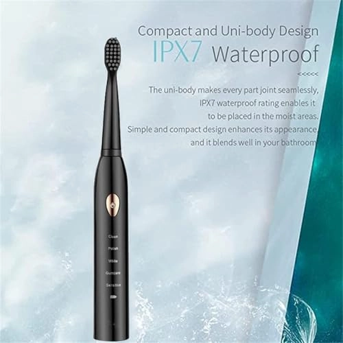 Sonic Electric Toothbrush - 4 Brush Heads 5 Cleaning Modes IPX7