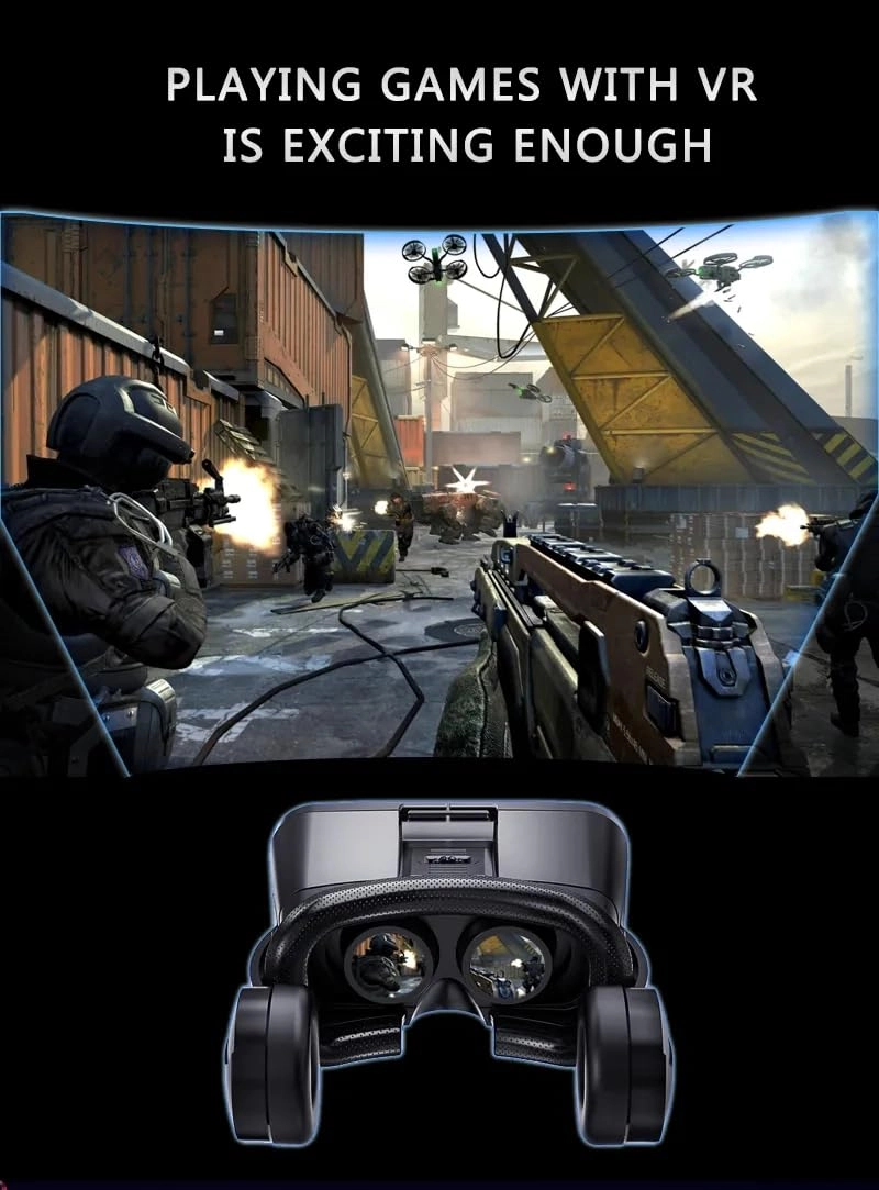 Virtual Reality Headset - Black 4.7-6.53"