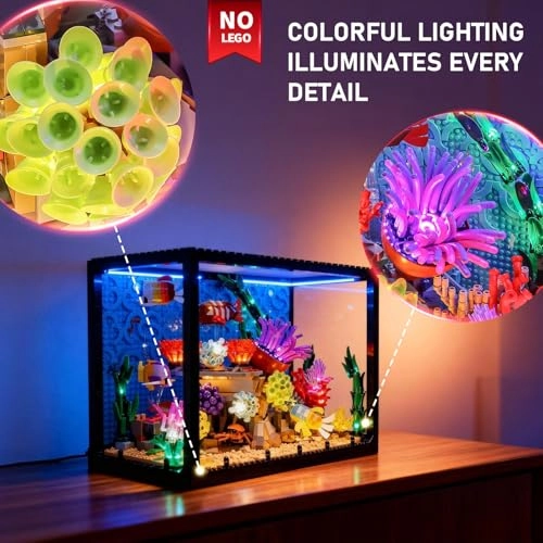 LED Lighting for Lego Icons Tropical Aquarium 10366 - Water