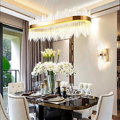 Semi Flush LED - Titanium gold three-color light 60cm