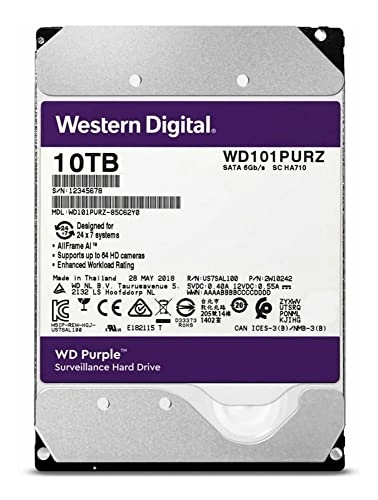 Purple 3.5" 5400rpm 256MB SATA 6Gb/s (WD100PURZ) - 10TB