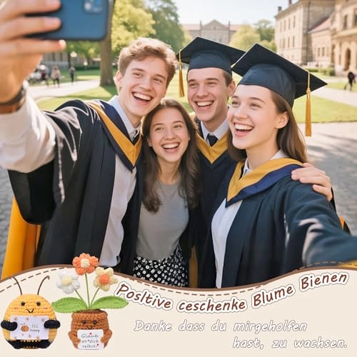 Pocket Hug Bee 8.5 cm + Sunflowers Lucky Charm 15 cm