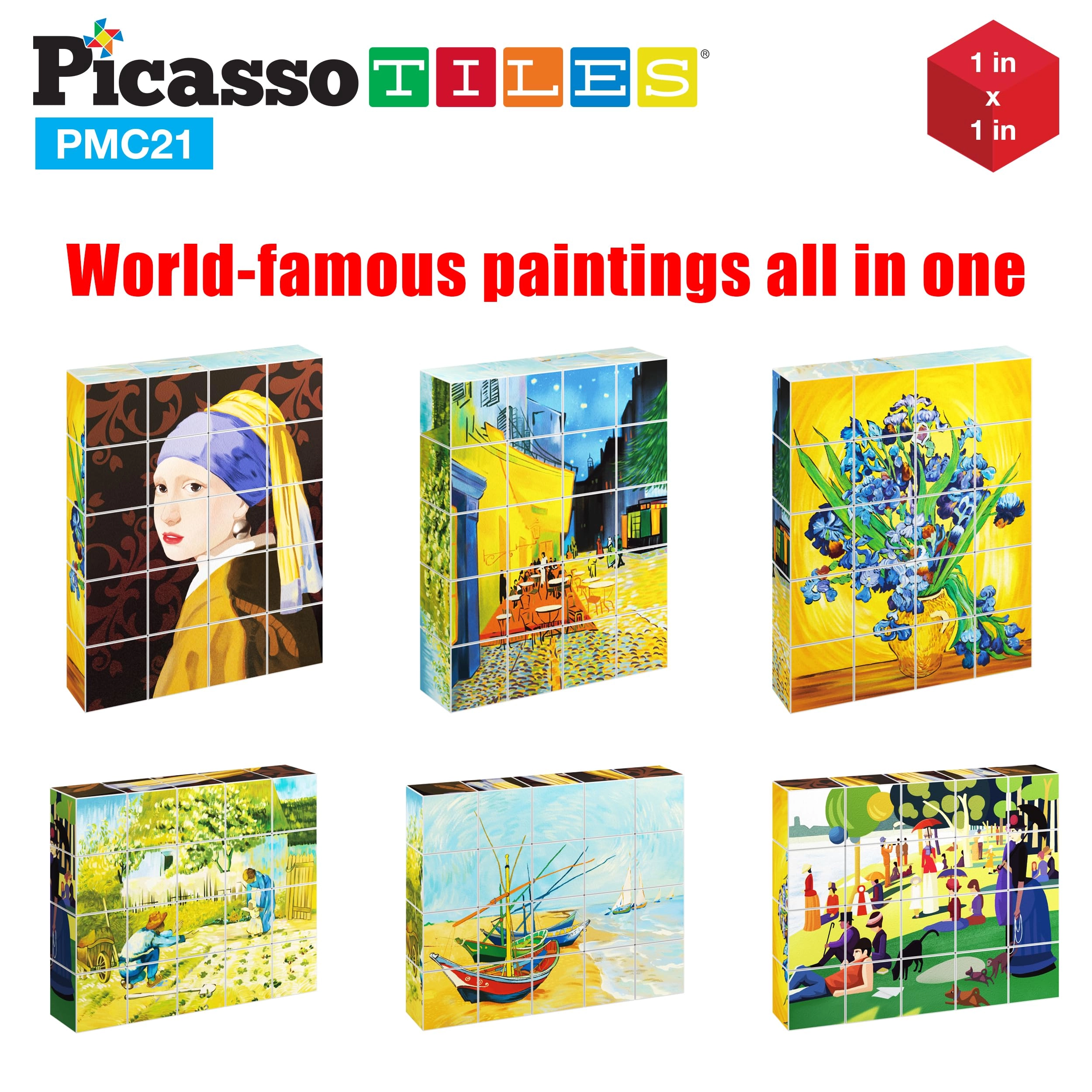 Magnetic Puzzle Building Cubes Art - 3 years+ 21 pieces