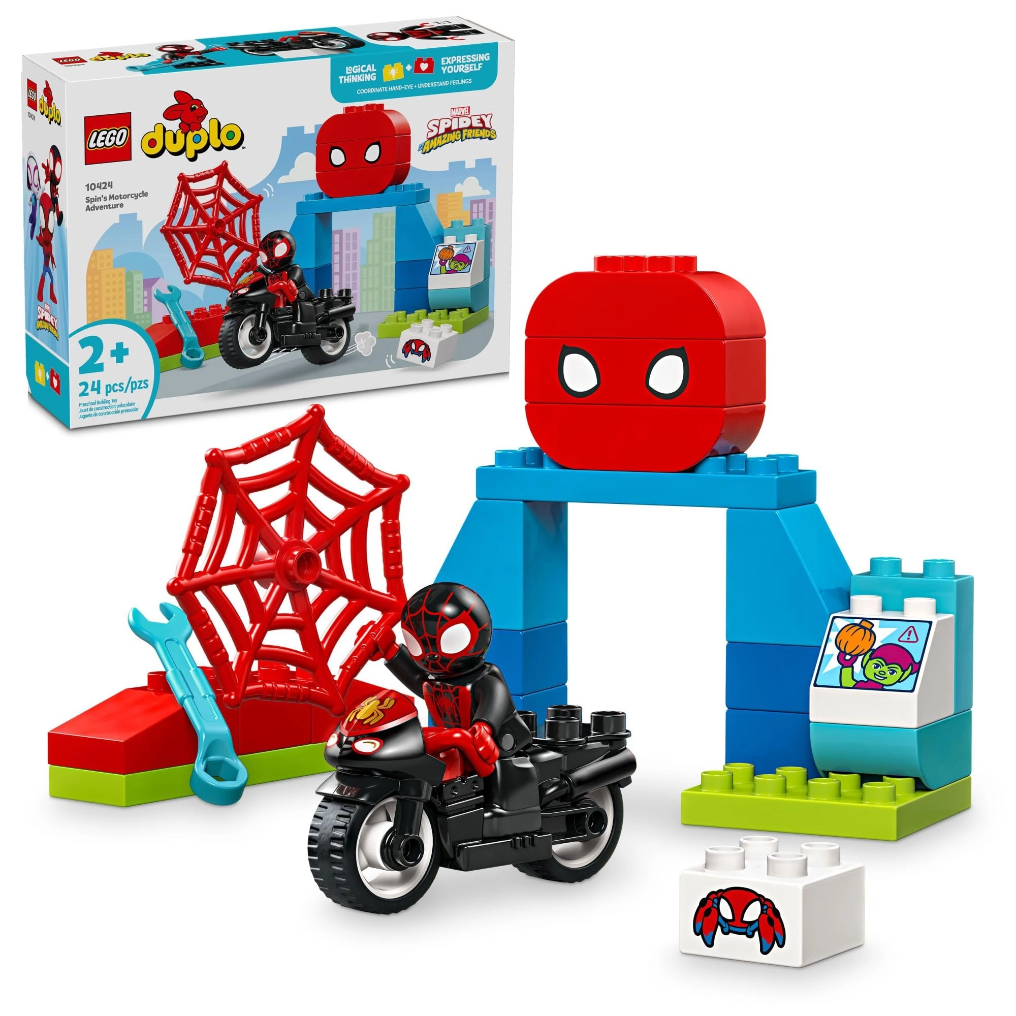 LEGO DUPLO Spins Motorcycle Adventure (10424) - Spider-Man
