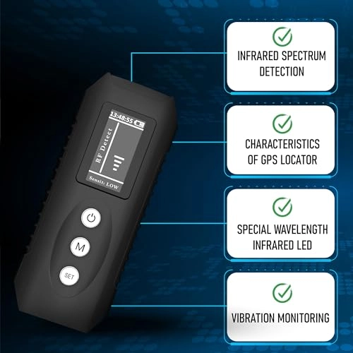 Hidden Camera Detector - RF Signal Scanner 0-15m 9 Levels Sensitivity