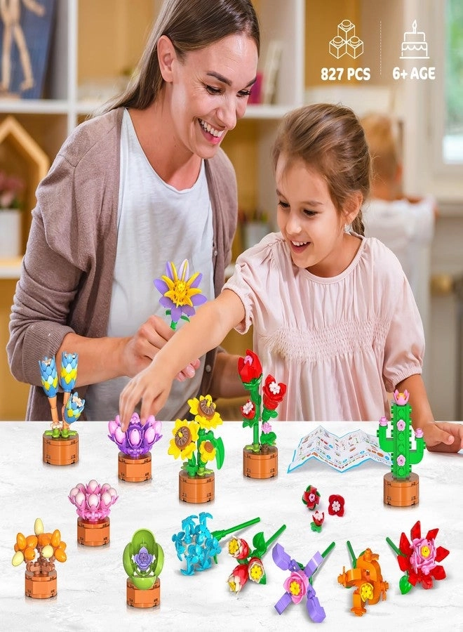Valentines Day Flowers Building Set - 827pcs