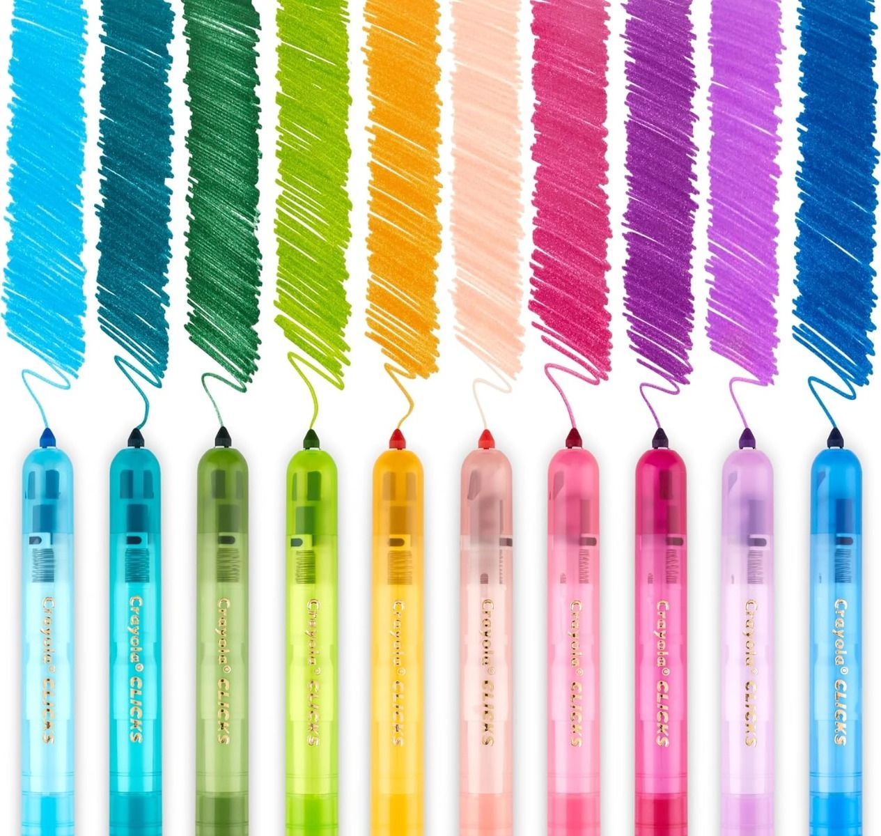Clicks Retractable Markers - 10 different shades conical tips