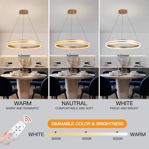 Modern LED Chandelier - 3000K-6000K Dimmable