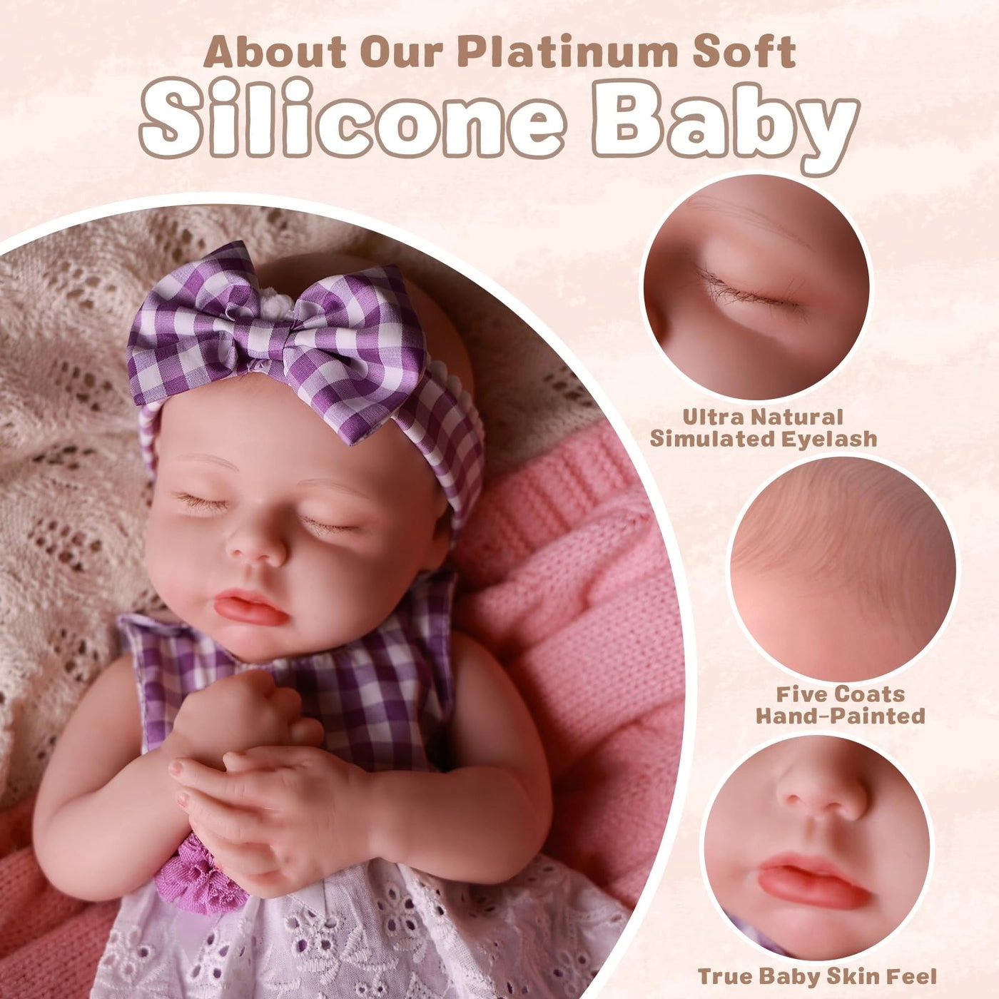 Lucy Reborn Baby Doll - 16Inch Silicone Poseable Smiling Ages 3+