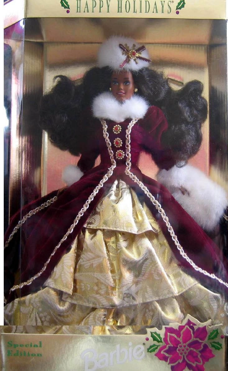 Happy Holidays Barbie - 11.5" Burgundy Gown Ages 3+