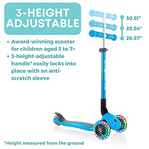 Primo 3-Wheel Kick Scooter – 121mm LED Foldable