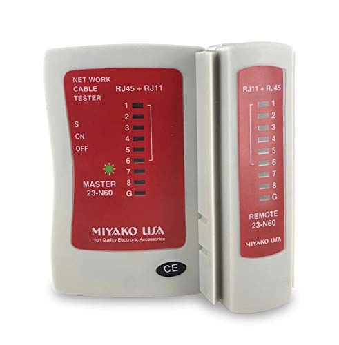 Network Cable Tester - RJ-11 RJ-12 RJ-45 Straight Crossover