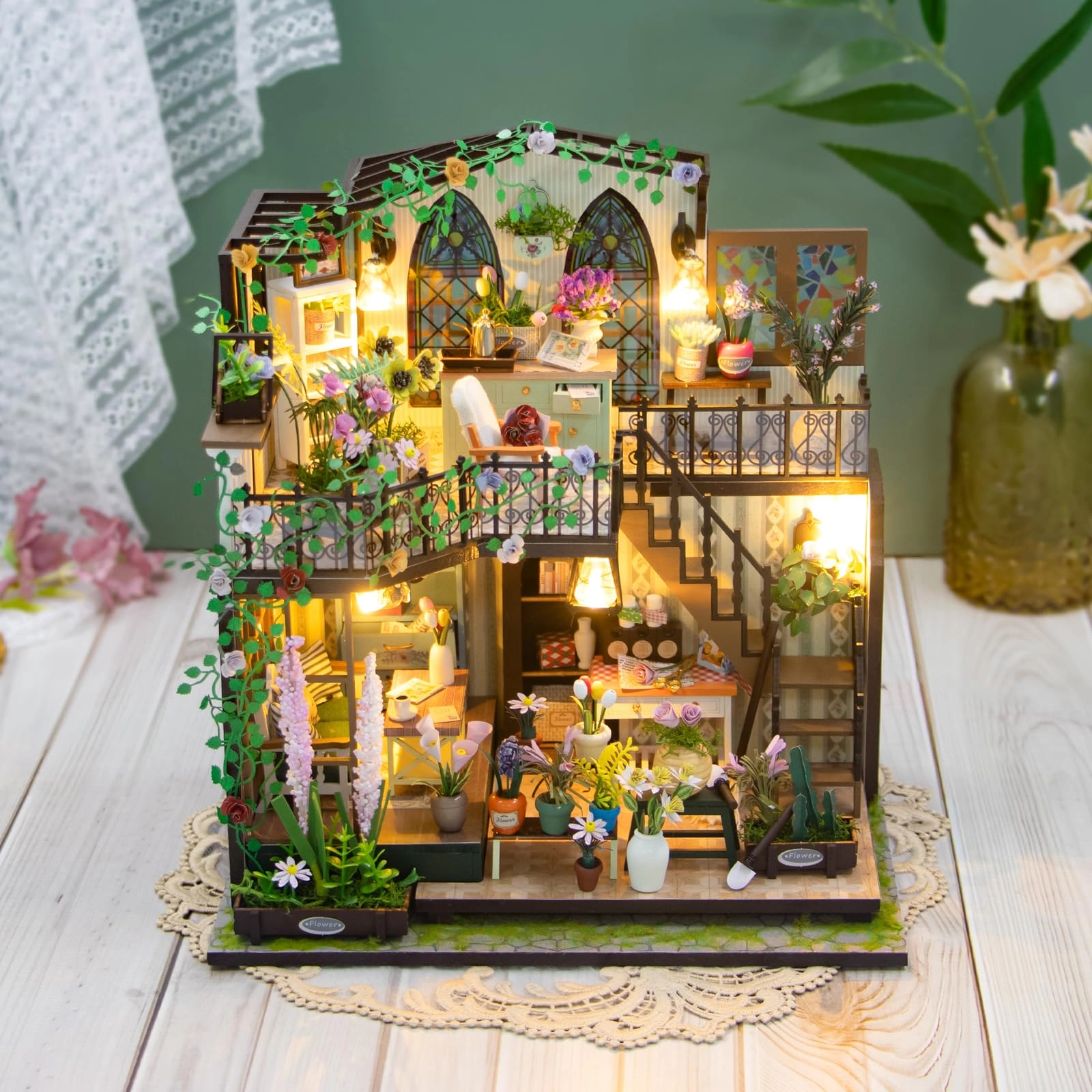 DIY Miniature House Kit - Garden House 1:24