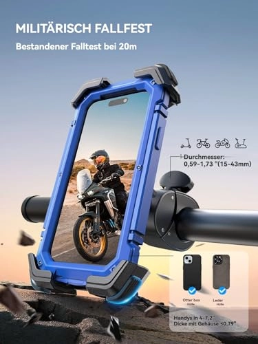 Motorcycle Phone Mount - Handlebar 4-7.2" Smartphones