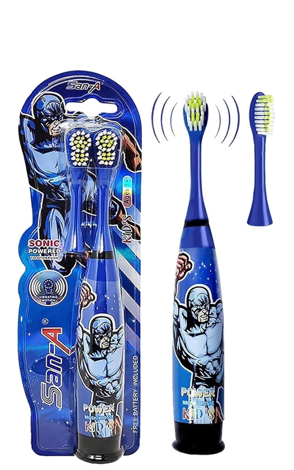 NEEYATI Baby Electric Toothbrush - Sonic Battery-powered Dual Brush Heads