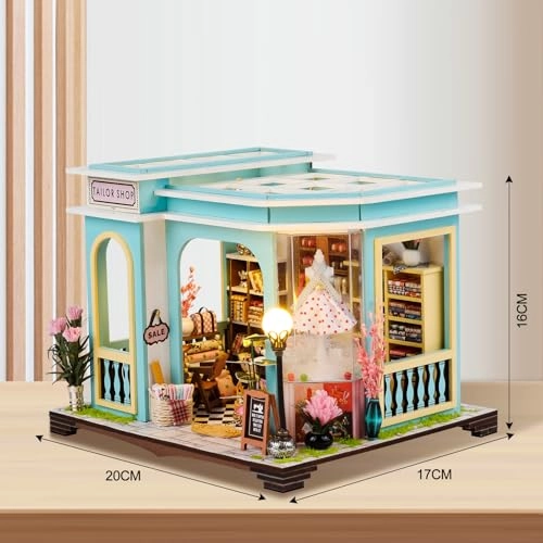 Miniature House Kit - 1:24 Light Blue and White