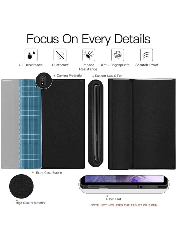 Detachable Wireless Keyboard Case with S Pen Holder for Galaxy Tab S8+ 12.4-inch (2022), Galaxy Tab S7 FE 12.4-inch (2021), Galaxy Tab S7+ 12.4-inch (2020)