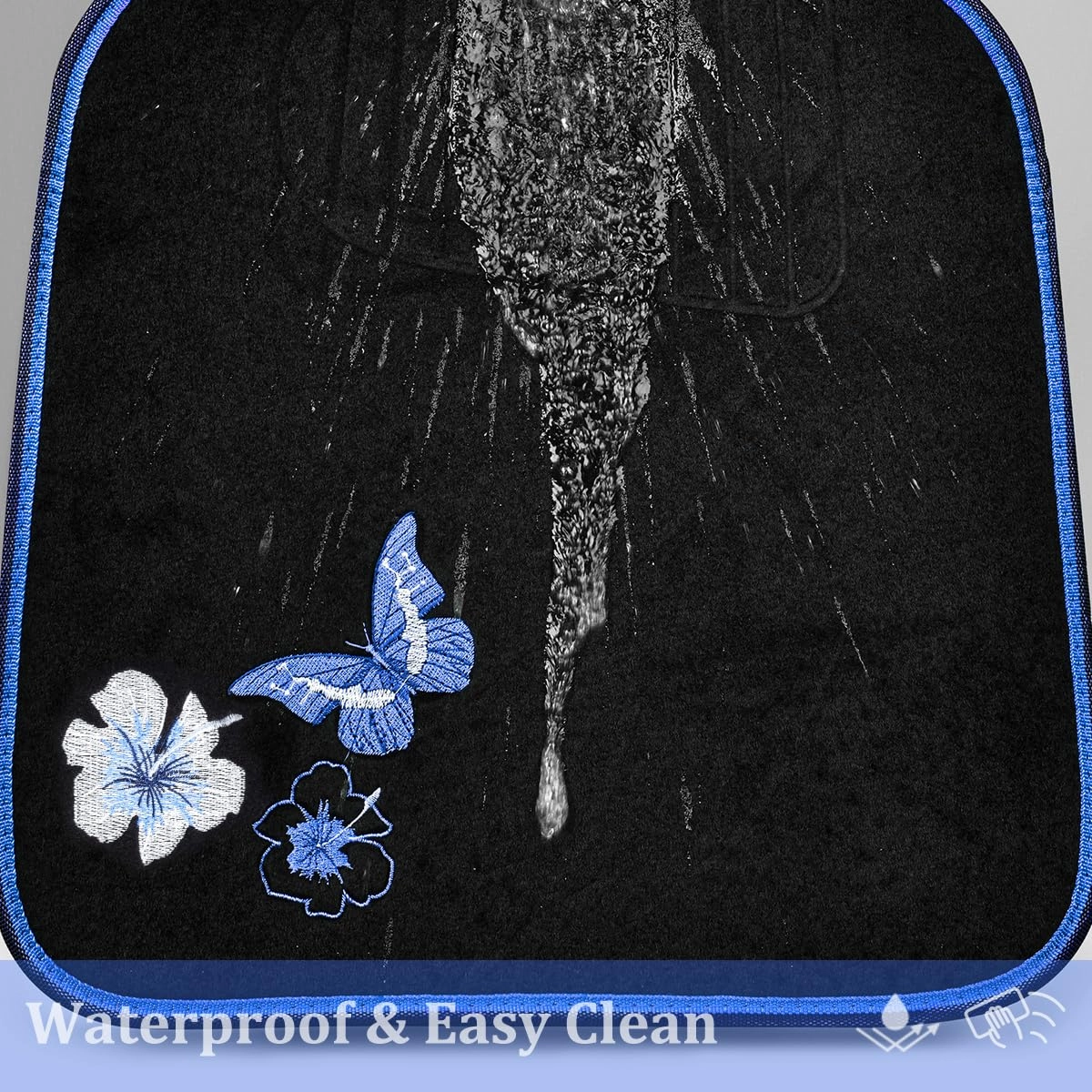 Embroidery Butterfly and Flower Car Floor Mats