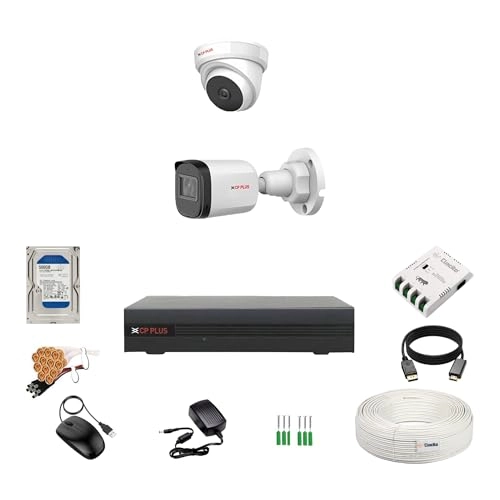 4 Channel 5MP HD DVR + 5 MP Outdoor Camera + 5 MP Indoor Camera + 4 Channel Power Supply + CCTV Cable Bundle + 500 GB Hard Drive + BNC & DC Connectors - 500GB 4 channels