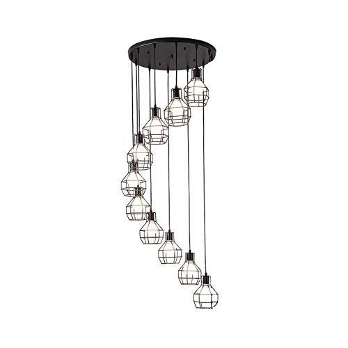 Clip Chandelier - E27 8 head Black