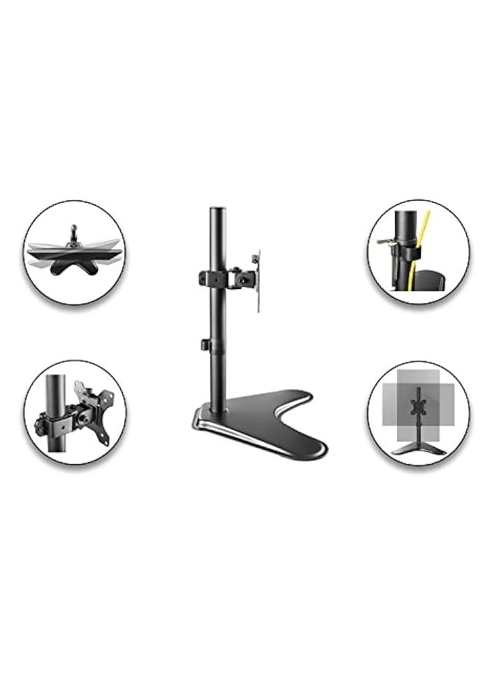 Single Monitor Table Stand - 13” to 32” VESA 75 x 75 -100 x 100