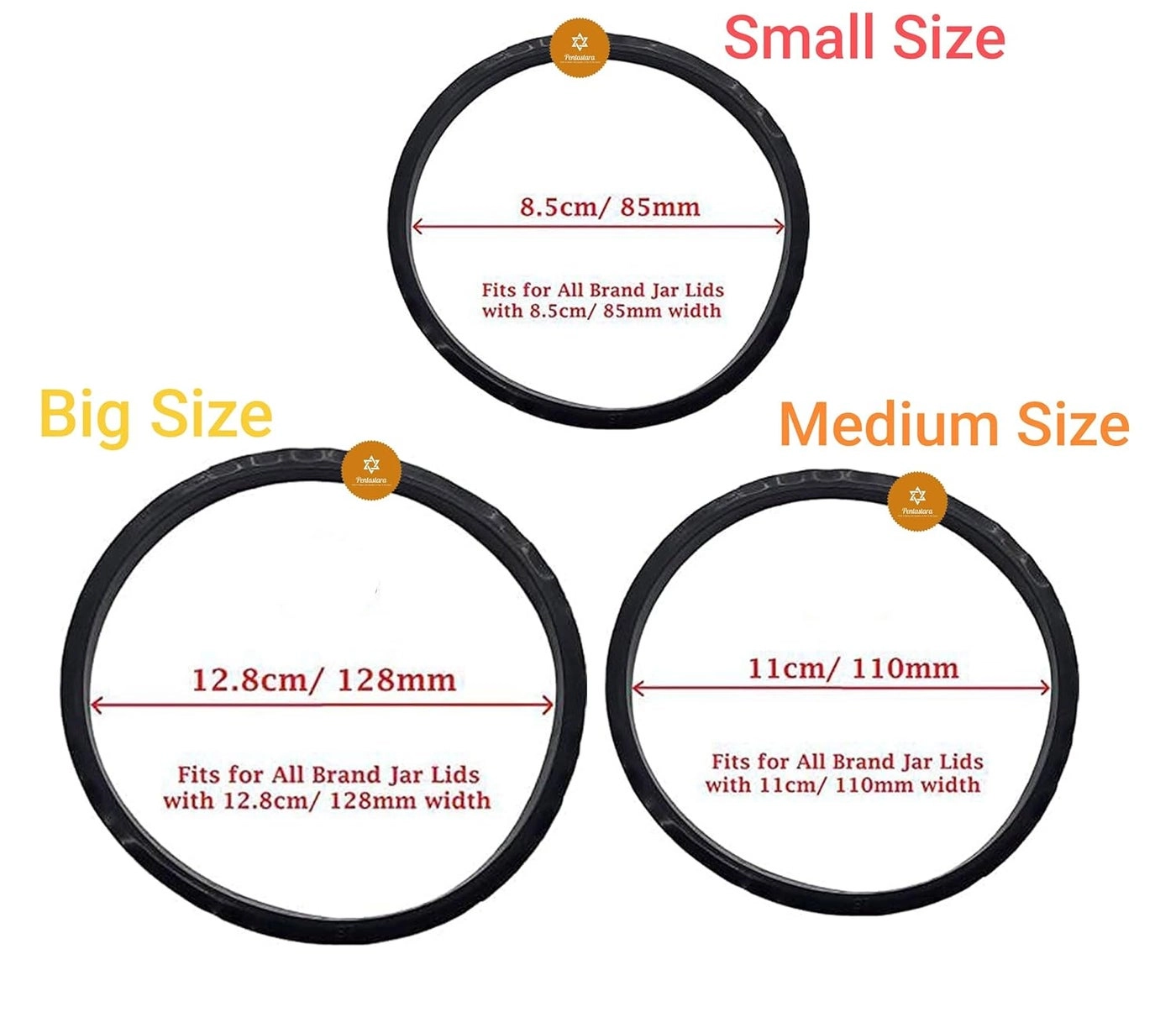 Jar gaskets - 128cm 3 Units Silicone