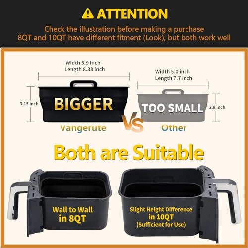 Air Fryer Silicone Liner - Silicone 2-Pack