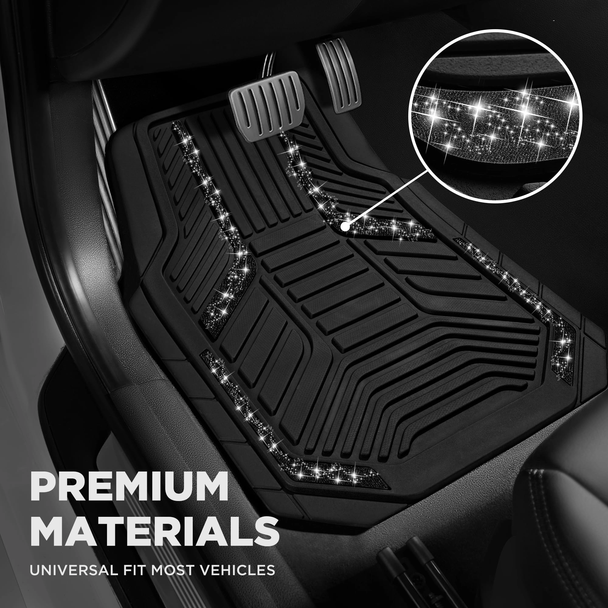 Heavy Duty Rubber Floor Mats - Pink Universal Fit
