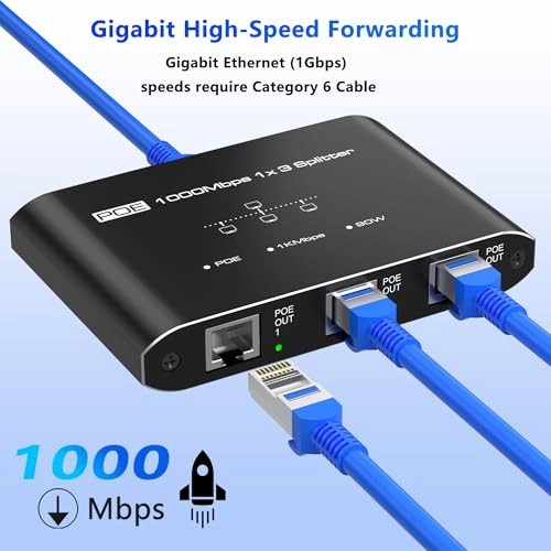PoE 1 IN 3 OUT - 30W 3 Port Gigabit 802.3at/af