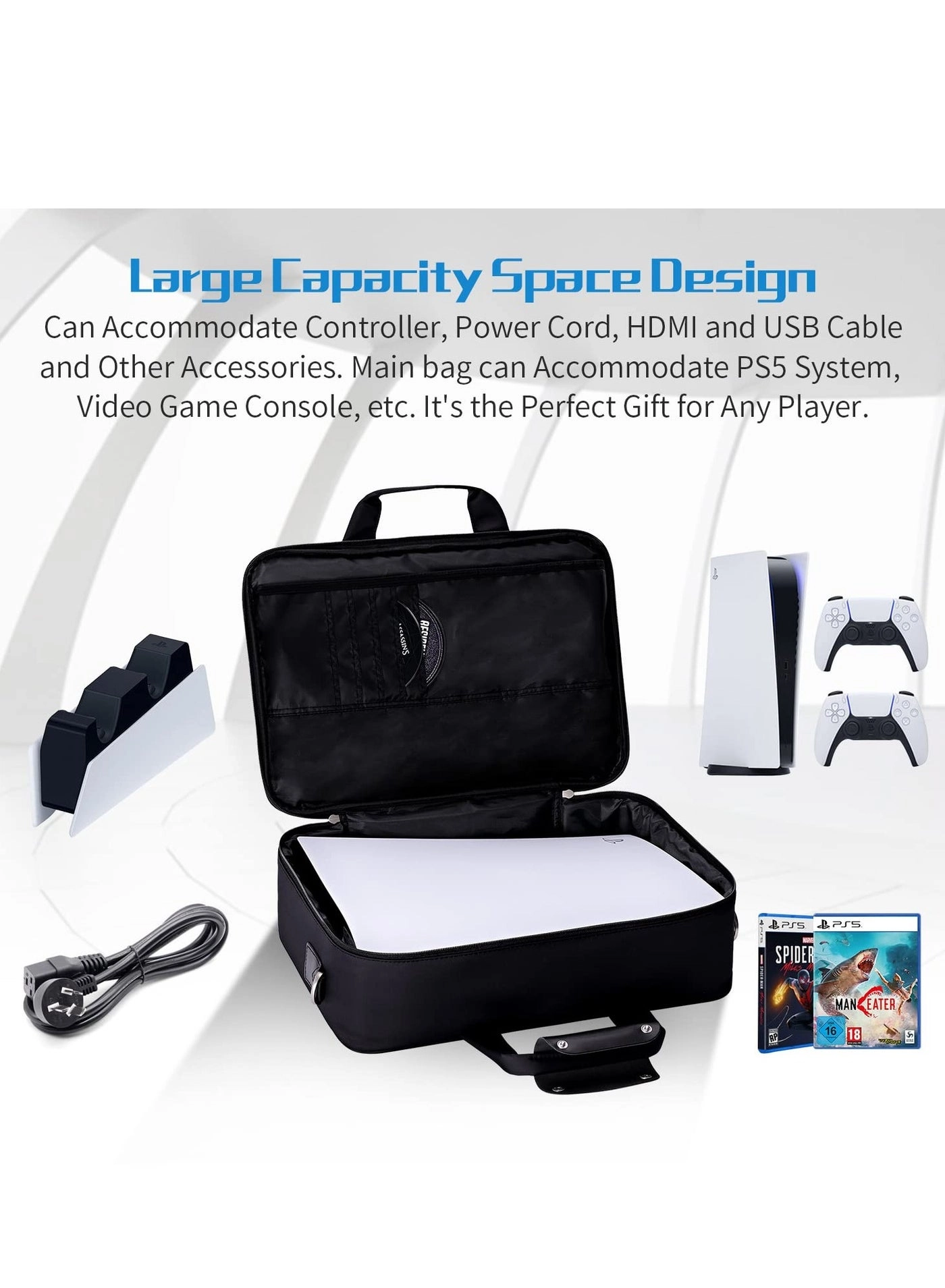 Case Storage Bag - Compatible with PS5 Controller Silicone Cover White