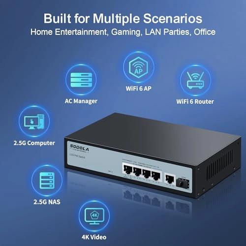 5X2.5G POE+10G SFP+ 6-ports