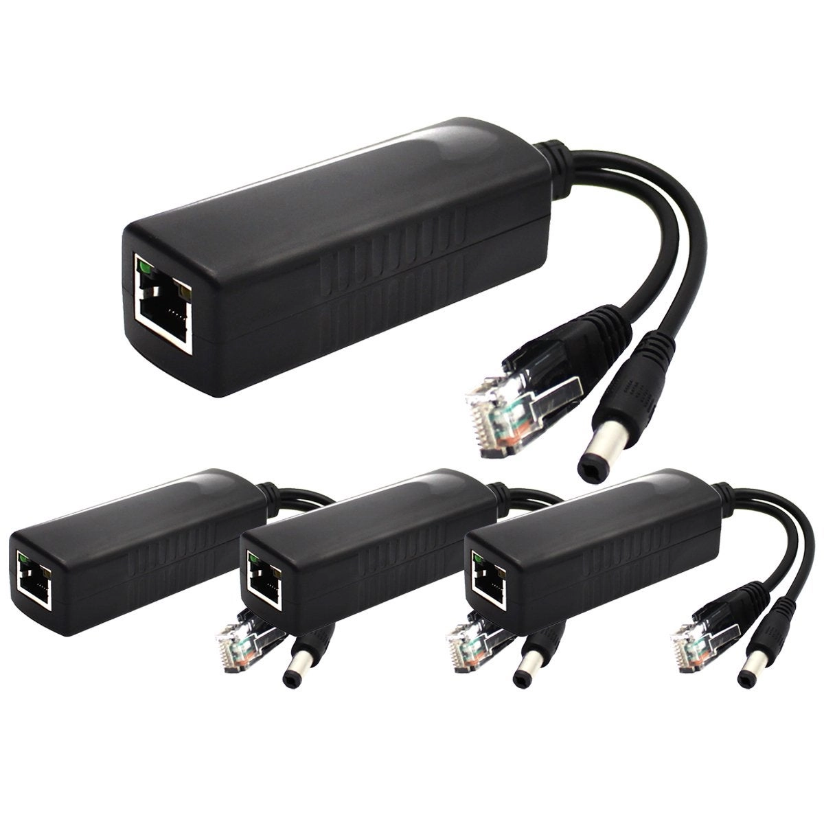ANVISION PoE Splitter Adapter - 48V to 12V IEEE 802.3af 10/100Mbps Pack