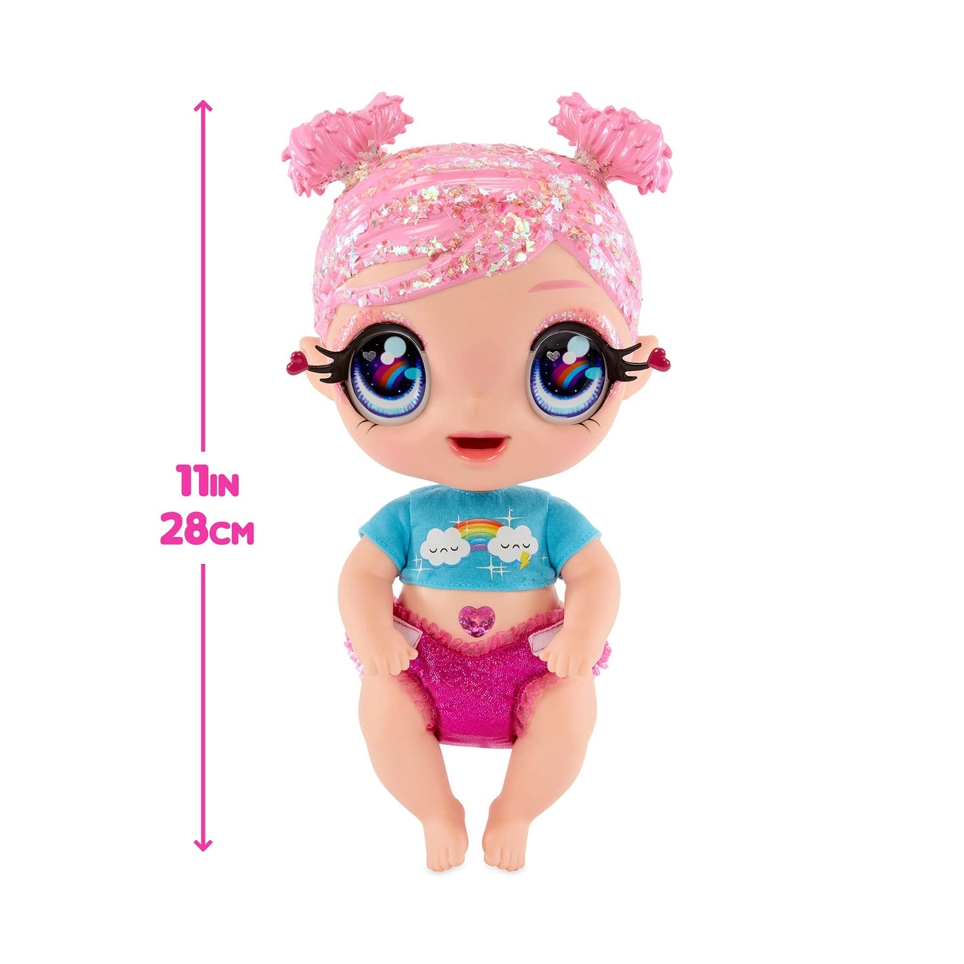 DREAMIA Stardust Baby Doll - 3 Magical Color Changes Pink Hair Rainbow Outfit