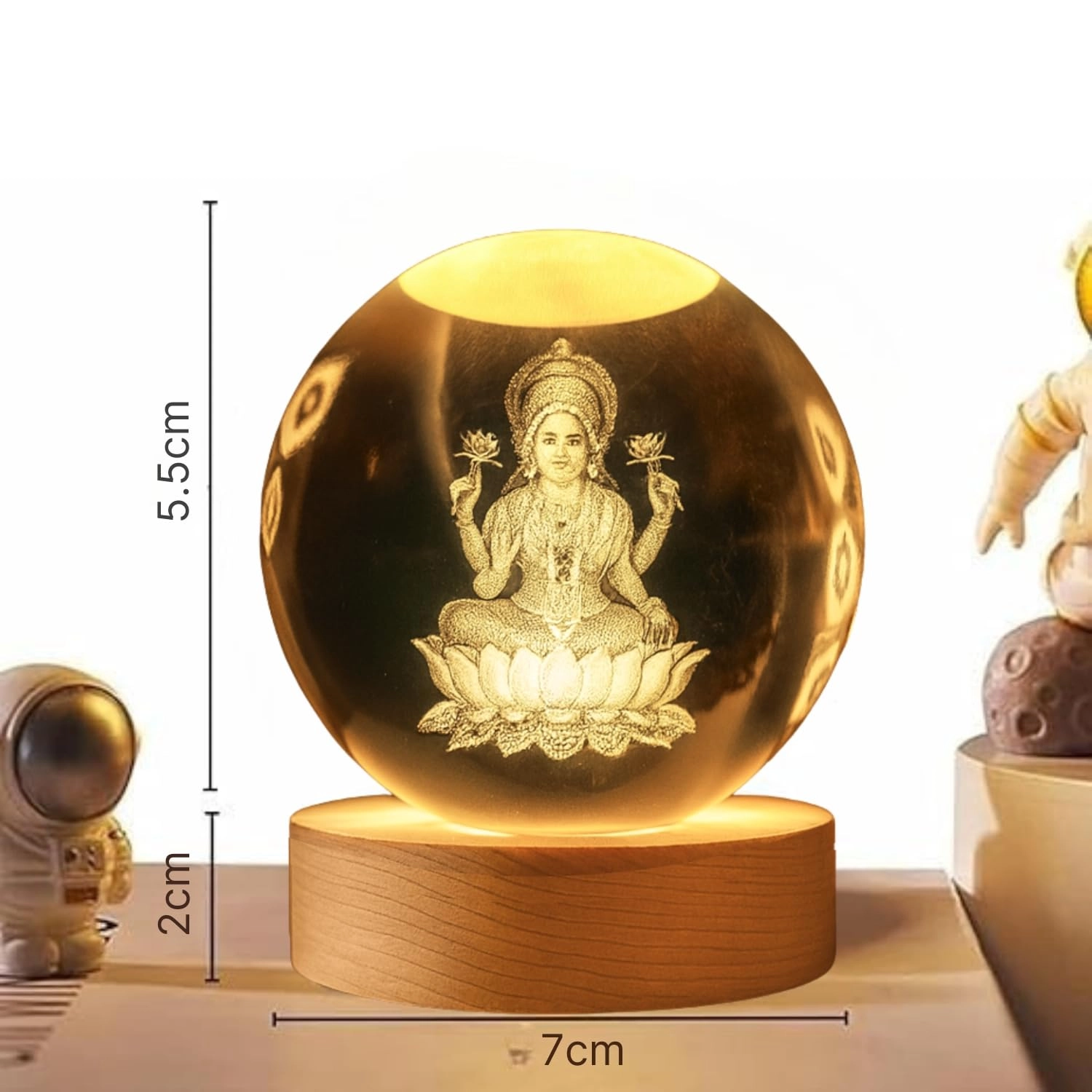 Laxmi Crystal Ball - USB-Powered Warm White LED