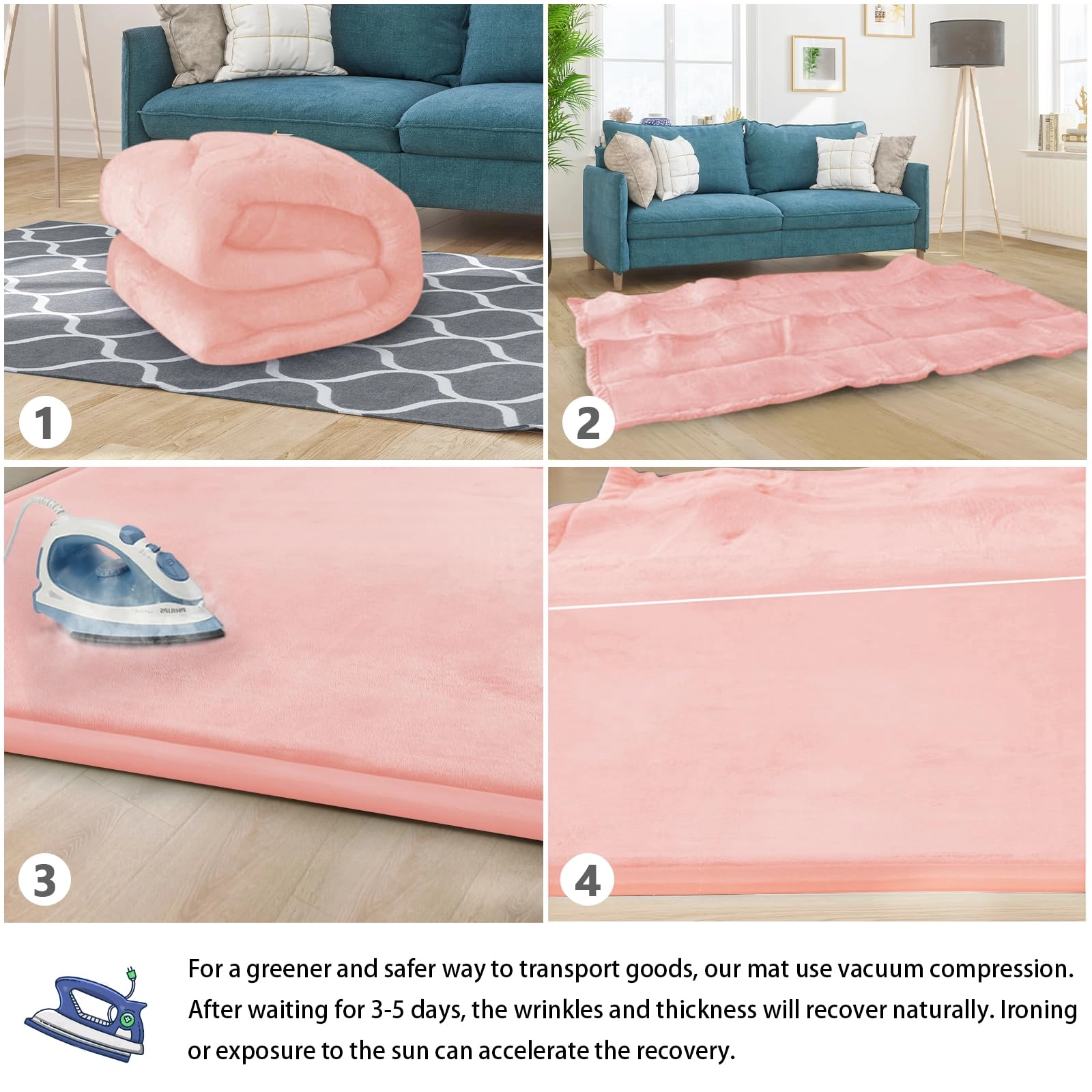 Baby Play Mat - 79"x158" 1.3" Thick Cream
