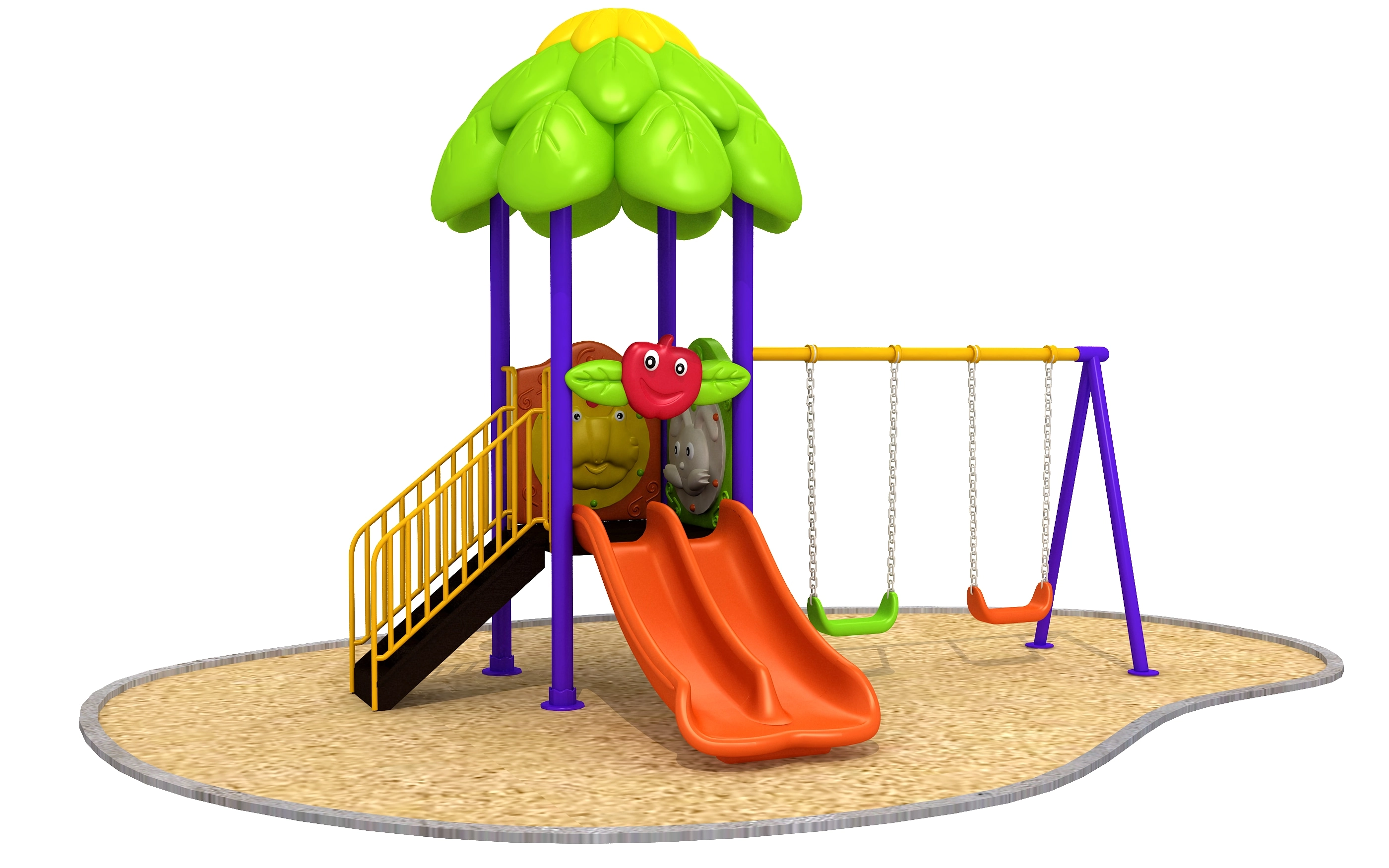 Multi Purpose Kids Outdoor Playing Equipments - 770x320x280cm 2+ Years