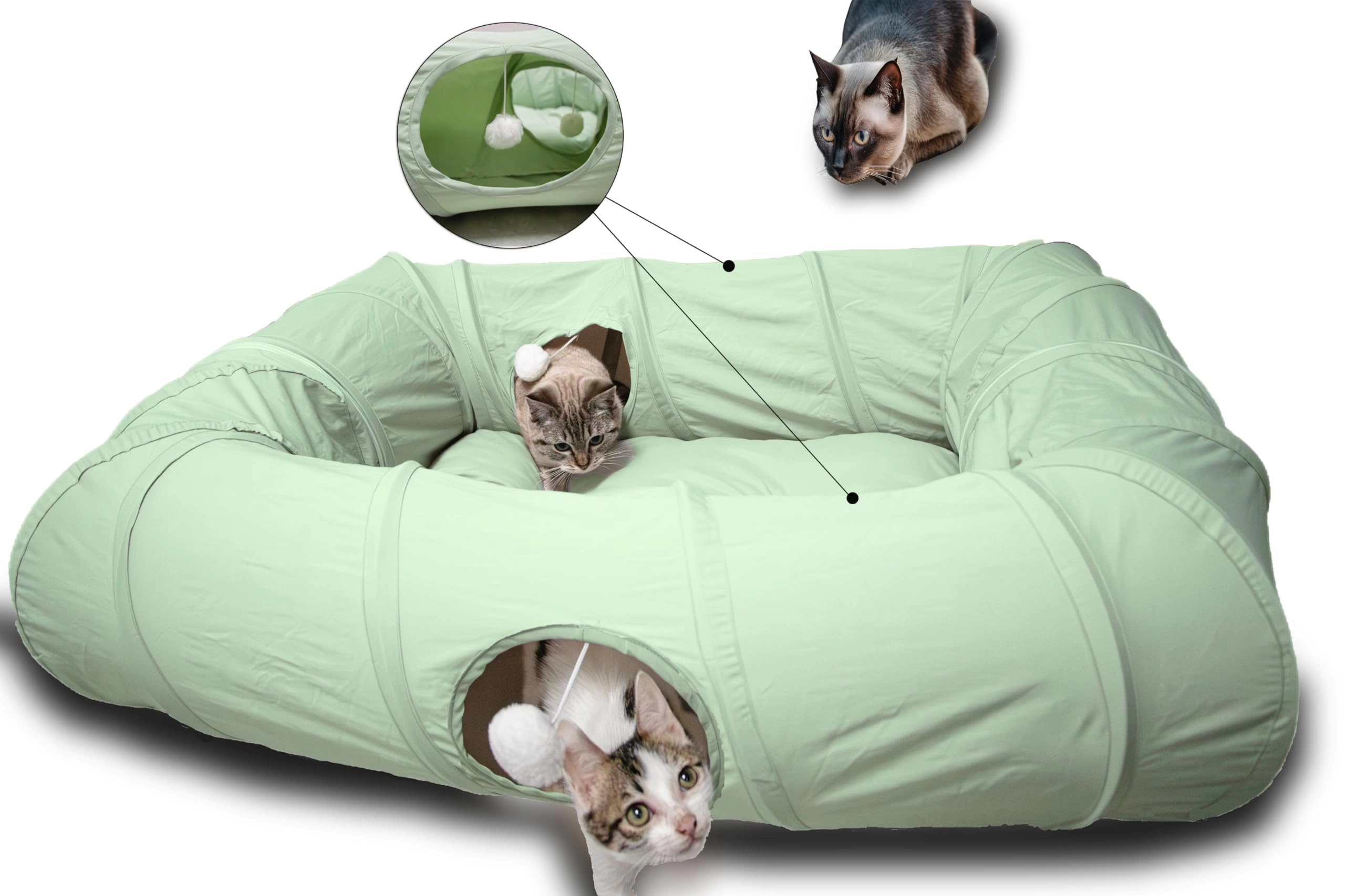 Cat Tunnel Bed - 42.5 X 33.5 inches Polyester Tulle