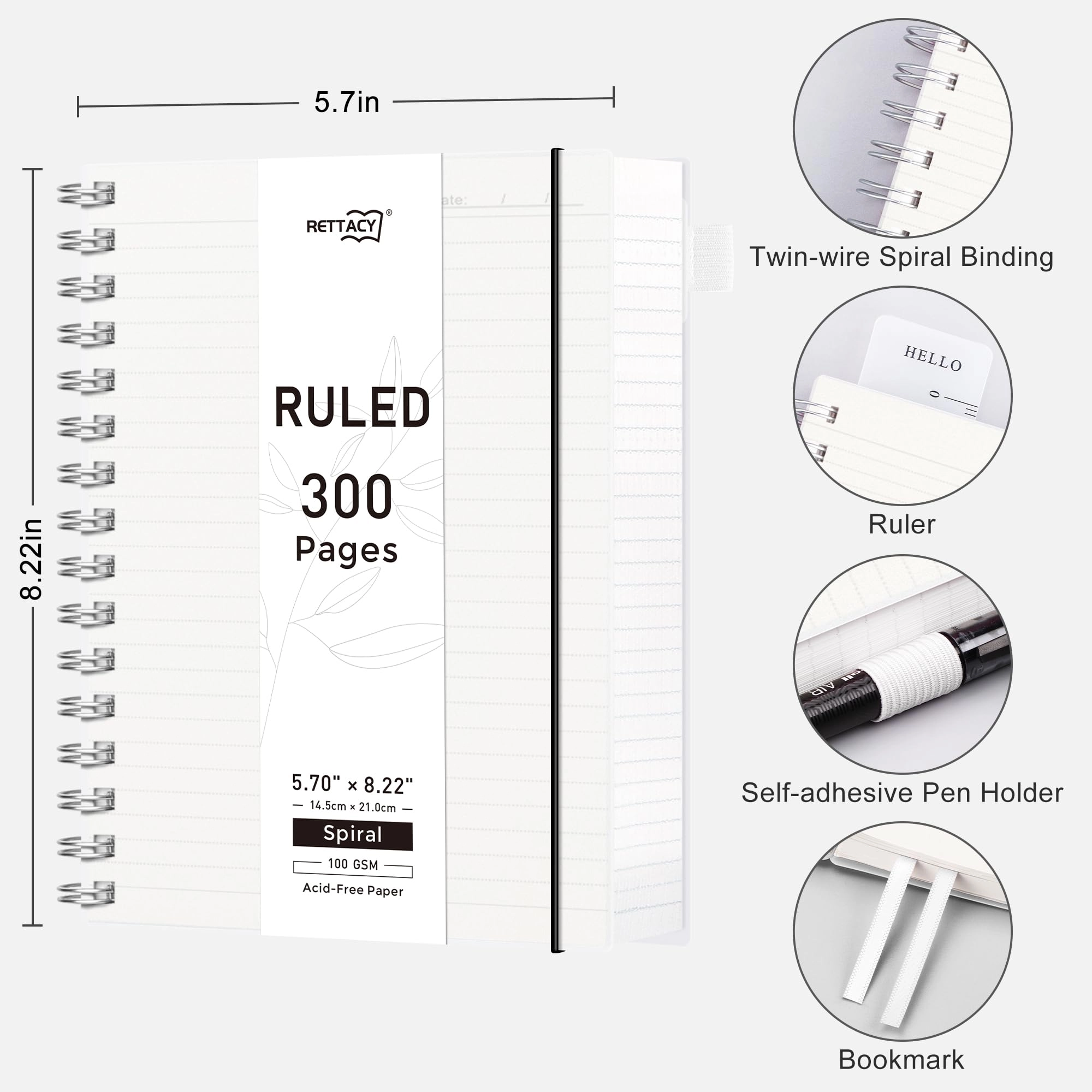 Notebook A5 Spiral - Lined 150 Sheets