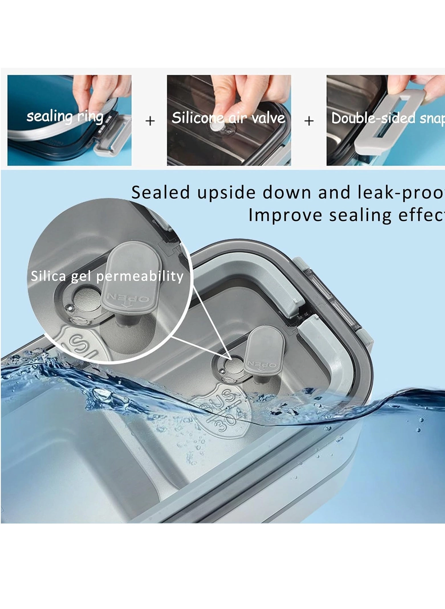 bento box - 304 Stainless steel Double-deck