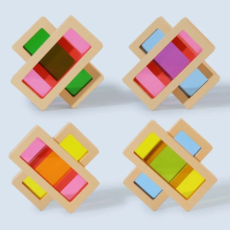 Wooden Acrylic Building Blocks Set - 24pcs